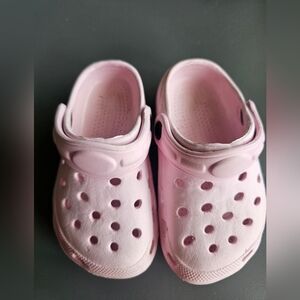 Kids Pink Comfort Clogs - Lightweight Slip-On Shoes Sz 7/8